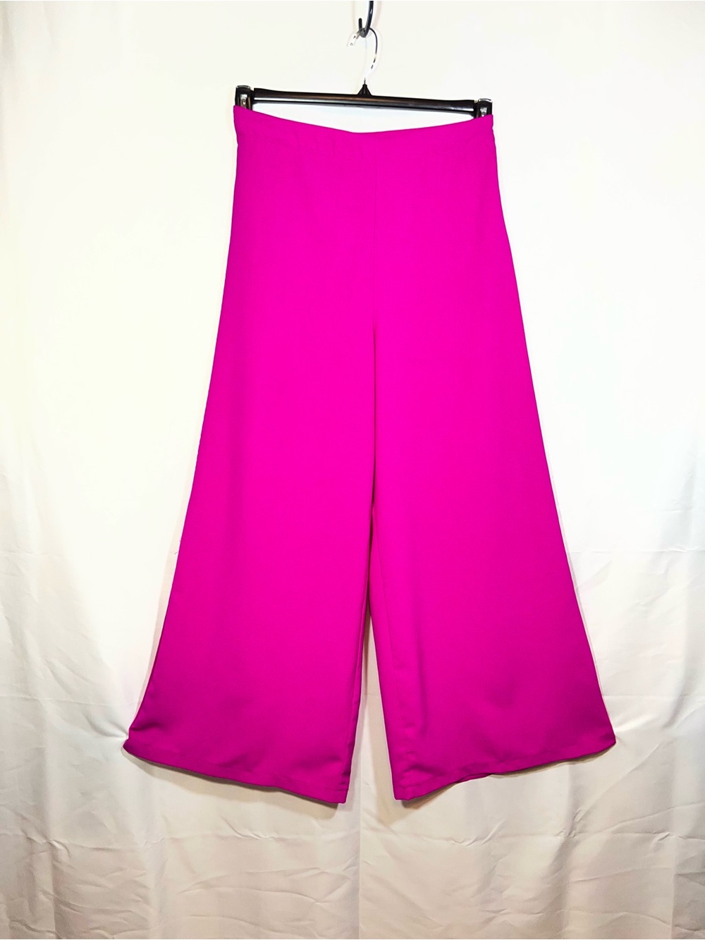 TCEC Hot Pink Wide Leg High Rise Pants Flowy Palazzo Boutique Chic - Picture 2 of 7